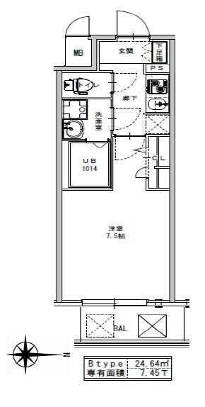 S-RESIDENCE江坂Alegriaの物件間取画像