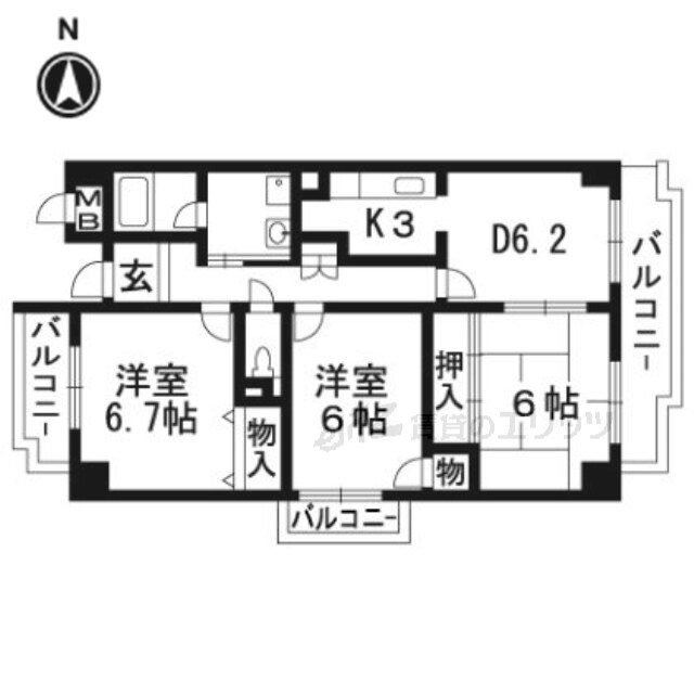 サウスファームの物件間取画像