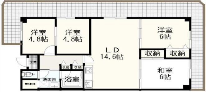 ユニハイム千里丘II１号棟の物件間取画像