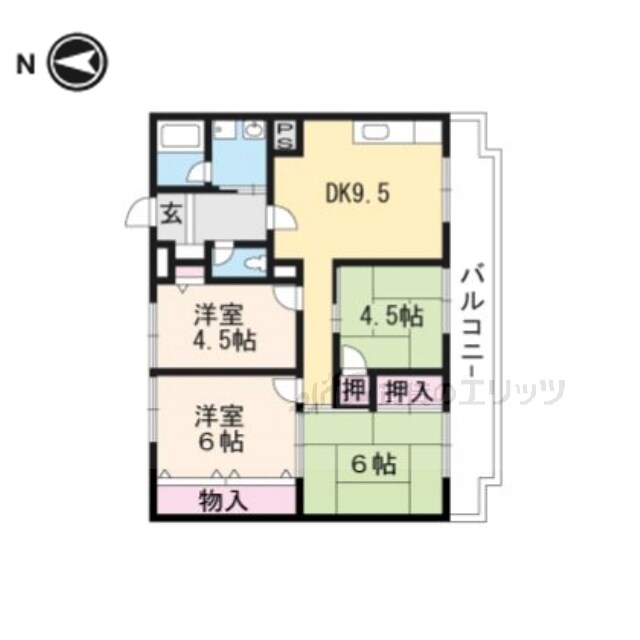 尾勝山ハイツの物件間取画像