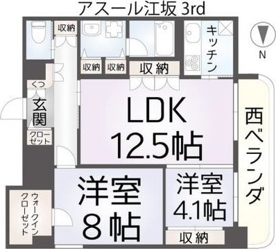 アスール江坂3rdの物件間取画像