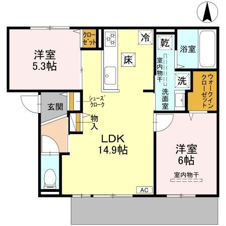 D-residence下田部Aの物件間取画像