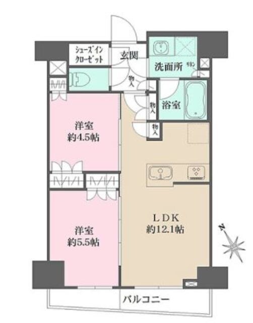 ルフォンプログレ四谷の物件間取画像