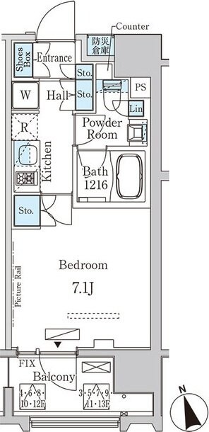 プライマル中央ＭＩＮＡＴＯの物件間取画像