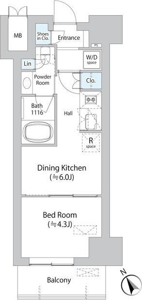 ミリアレジデンス浅草橋IIの物件間取画像