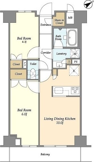市谷台町坂フロントの物件間取画像