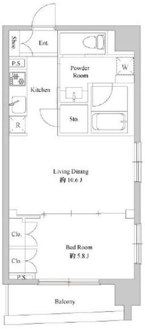 ドゥーエ日本橋浜町の物件間取画像