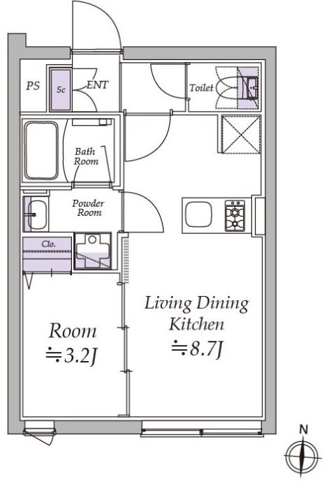 アトリオフラッツ清澄白河の物件間取画像