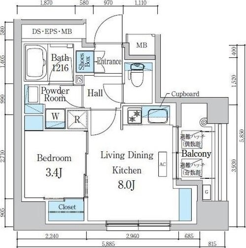デュオフラッツ浅草蔵前の物件間取画像