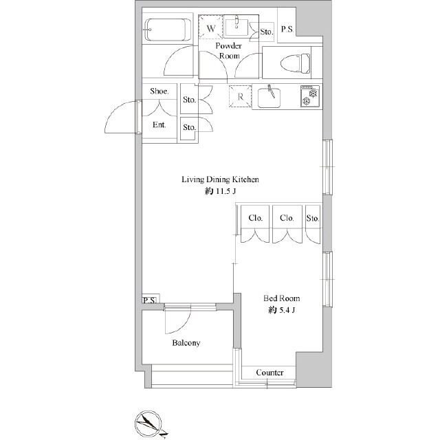 ドゥーエ日本橋浜町の物件間取画像