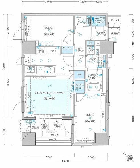 プレシス八丁堀リバーフロントの物件間取画像