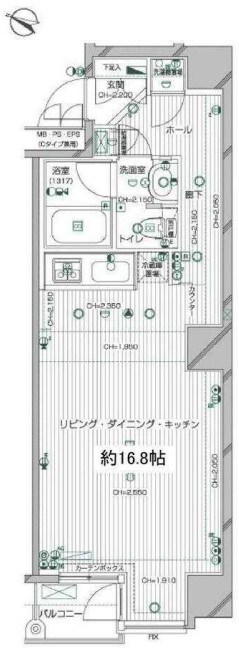 デュオ・スカーラ兜町の物件間取画像