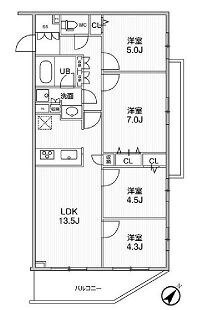 ＬＩＭＥ　ＲＥＳＩＤＥＮＣＥ　ＨＩＫＩＦＵＮＥ（ライムレジデの物件間取画像