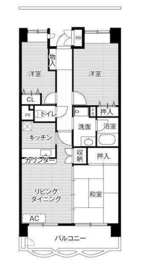 ビレッジハウス潮見タワー1号棟の物件間取画像