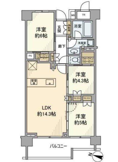 ブリリア大島パークサイドの物件間取画像