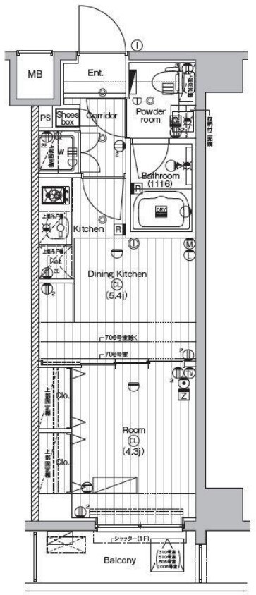 ザ・プレミアムキューブG潮見の物件間取画像