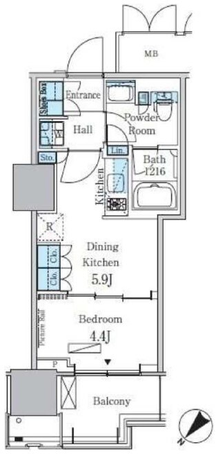 晴海フラッグ ポートビレッジ B棟（HARUMI FLAG）の物件間取画像