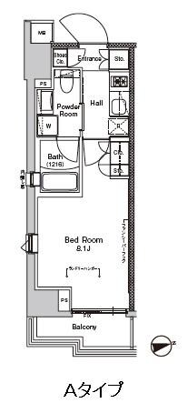 プラウドフラット門前仲町Vの物件間取画像