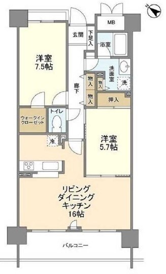 ブリリアントヨスの物件間取画像