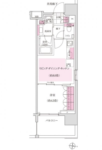 ディームス木場の物件間取画像