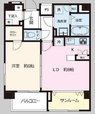 スカイコート月島の物件間取画像