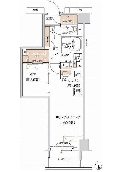 プライムネクサス大森北の物件間取画像