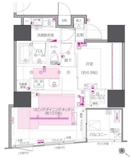 ズーム中目黒（ZOOM中目黒）の物件間取画像