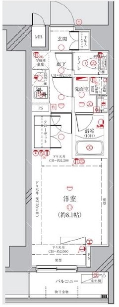 ディアレイシャス港区海岸の物件間取画像