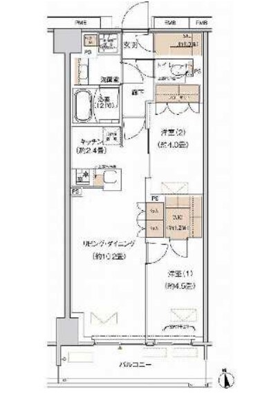 プライムネクサス大森北の物件間取画像