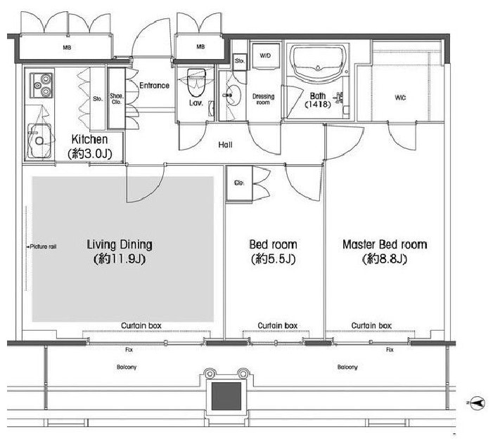 品川グラスレジデンスの物件間取画像