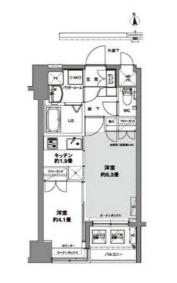 コンフォリア芝公園の物件間取画像