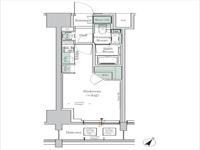 ワンルーフレジデンス田町（ONE ROOF RESIDENCE TAMACHI）の物件間取画像