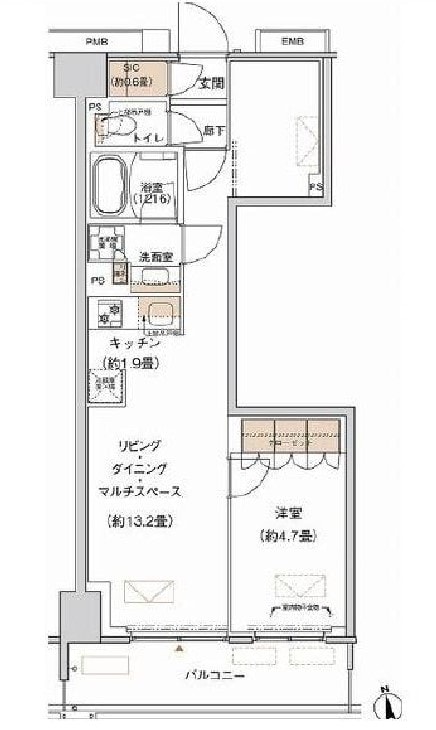 プライムネクサス大森北の物件間取画像