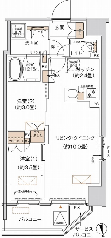 プライムネクサス大森北の物件間取画像