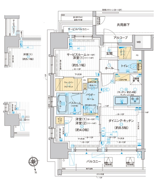 ディームス品川南大井の物件間取画像