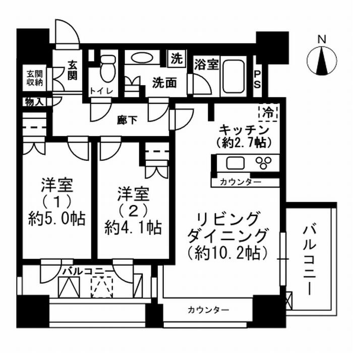 レジディア市ヶ谷の物件間取画像