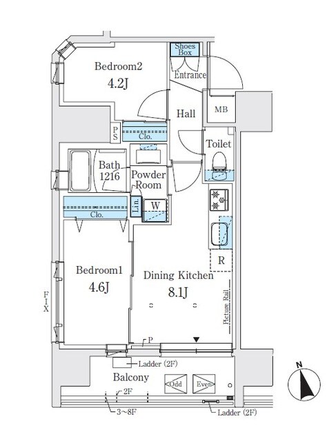 ジェイグランコート浅草（J.GARN Court 浅草）の物件間取画像