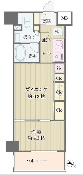 アイビス市ヶ谷（IBIS市ヶ谷）の物件間取画像