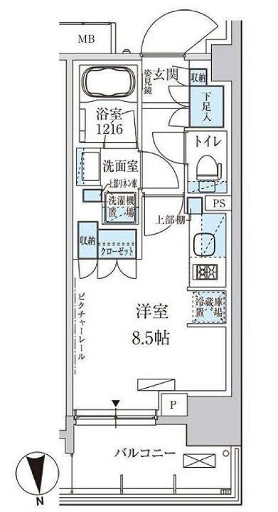 パークアクシス上野三丁目の物件間取画像