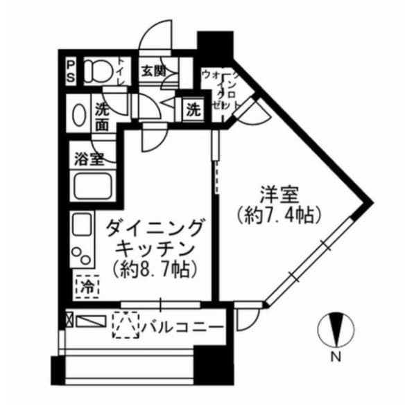 レジディア市ヶ谷の物件間取画像