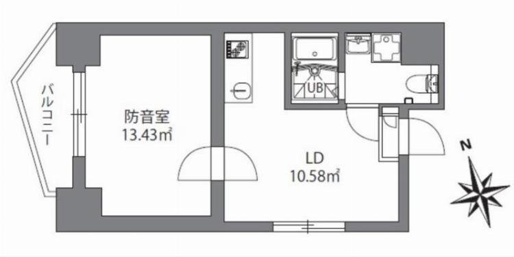 アズミュージック新宿御苑の物件間取画像