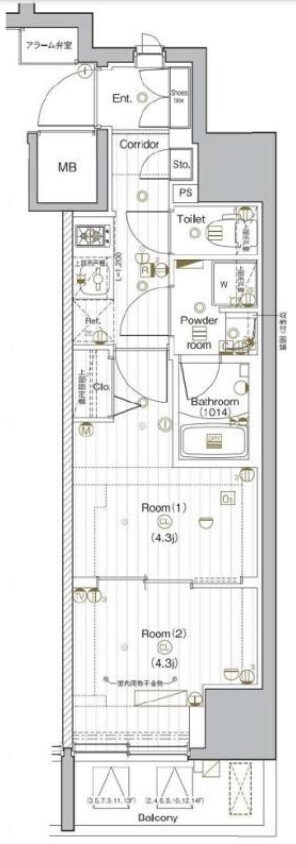 プレミアムキューブG後楽園の物件間取画像