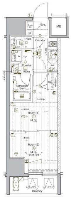 プレミアムキューブG後楽園の物件間取画像