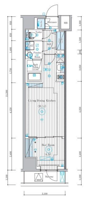 ミライズ北千住レジデンスの物件間取画像