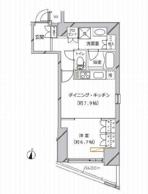 ライジングプレイス秋葉原の物件間取画像