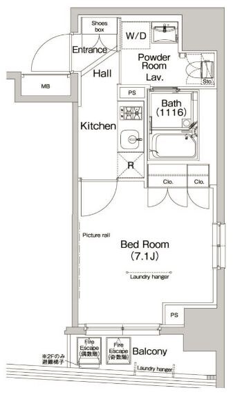 プラウドフラット三越前の物件間取画像