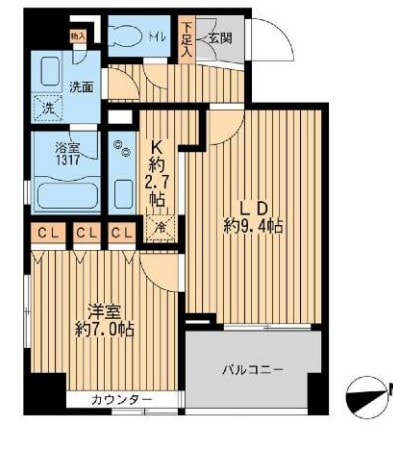 クリオ戸越銀座弐番館の物件間取画像