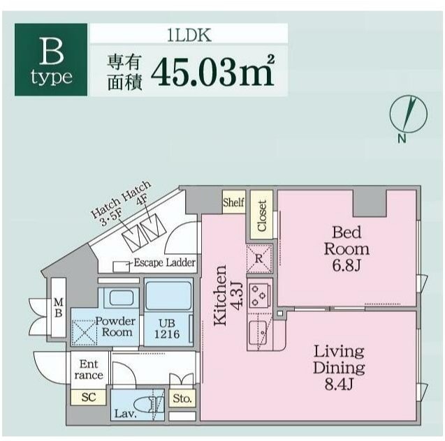 ウテナ西麻布の物件間取画像