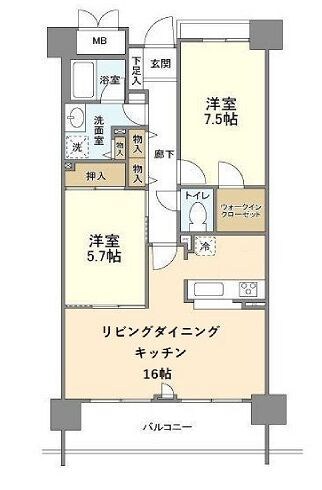 ブリリアントヨスの物件間取画像