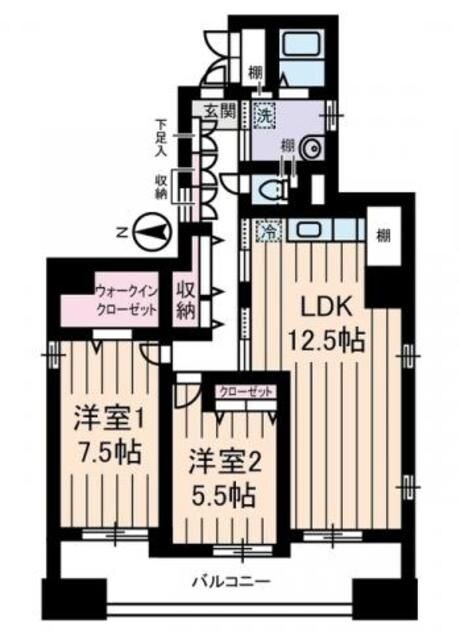 シャンテメゾン田仲の物件間取画像